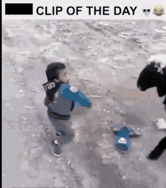 a clip of the day shows a boy wearing a vest that says ' tired ' on it