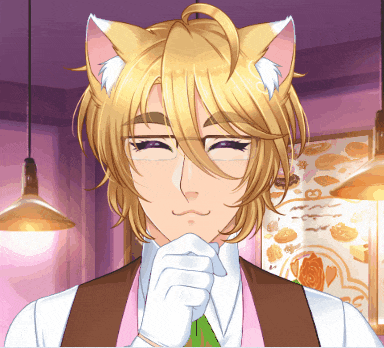 a man with a cat ear on his head is smiling