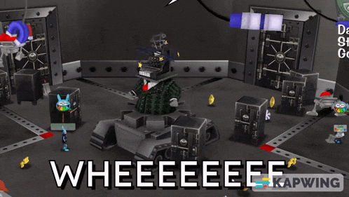 a screenshot of a video game with the words wheeeeeeee kapwing