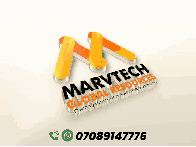 a logo for marvtech global resources is shown on a beige background
