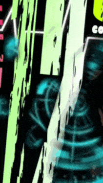 a glow in the dark graphic with the letters a and j on it