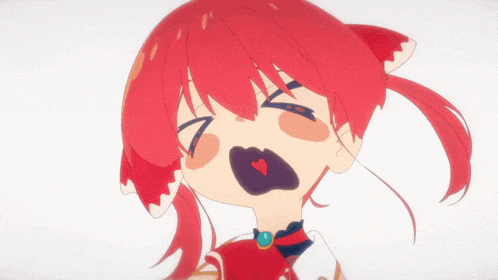a cartoon drawing of a girl with red hair and a bow in her hair