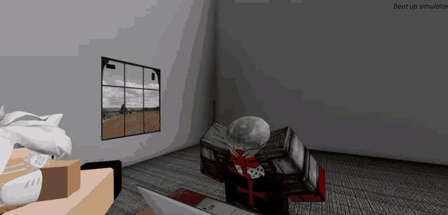 a screenshot of a video game with the words beat up simulator on the bottom