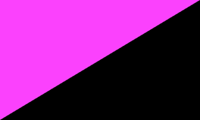 a pink and black triangle with a diagonal line going through it .