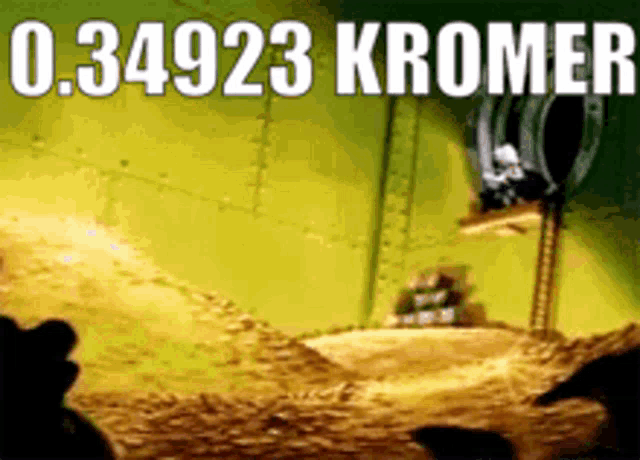 a picture of a pile of gold with the words 0.34923 kromer on the bottom