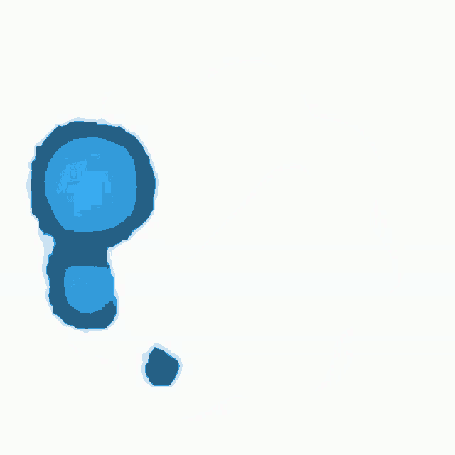a blue cloud with a white hole in the middle on a white background