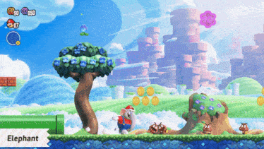 a screenshot of a video game shows a elephant