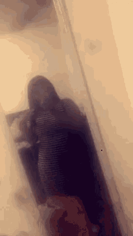 a woman is taking a selfie in a mirror .