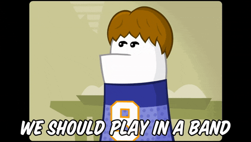 a cartoon of a man with the number 8 on his shirt
