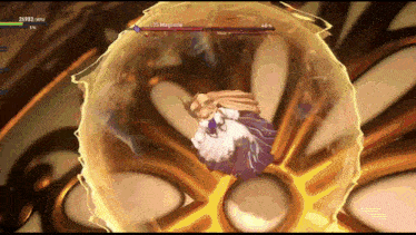 a screenshot of a video game with a character named magnolia fighting another character
