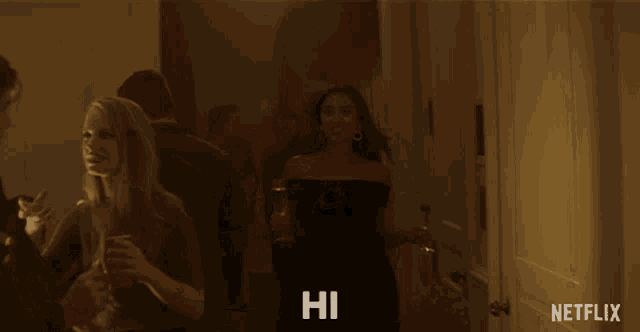 a blurred image of a woman with the words hi on the bottom right