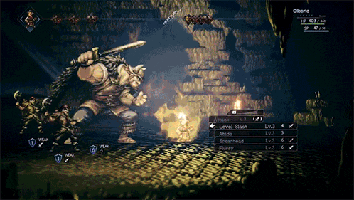 a screenshot of a video game with the character olberic