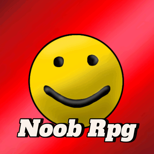 a yellow smiley face with the words noob rpg written below it