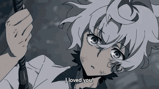 a cartoon character says " i loved you " while holding a stick