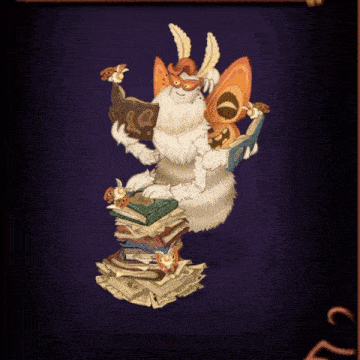 a cartoon of a moth sitting on a stack of books