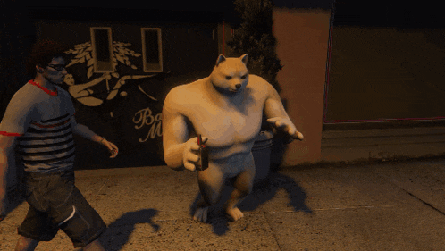 a statue of a dog holding a beer in front of a sign that says bar