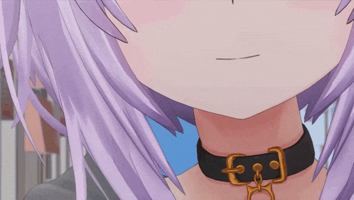 a close up of a person wearing a choker
