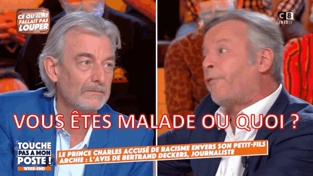 two men are on a tv show called touche pas a moi poste