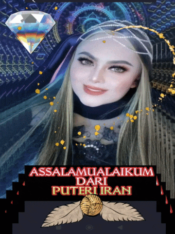 a poster with a woman and the words assalamualaikum dari puteri iran on it