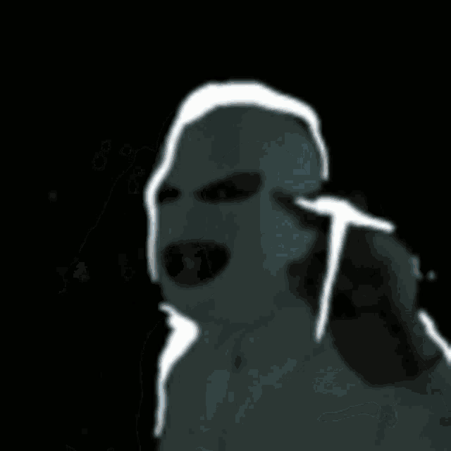 a drawing of a person with horns and the word double written on it .
