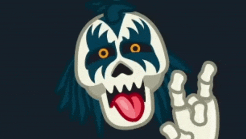 a cartoon drawing of a skeleton making a peace sign