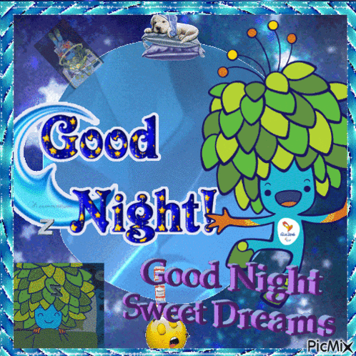 a picture of a cartoon character saying good night sweet dreams