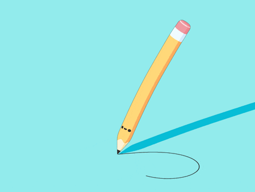 a yellow pencil with a pink eraser draws a line