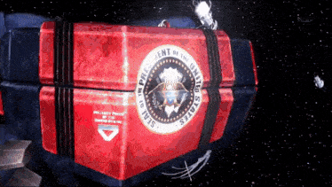 a red and blue box that says president of the united states on it