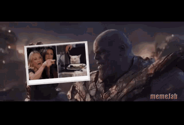 Thanos Lady Screaming At Cat GIF - Thanos Lady Screaming At Cat I Am Inevitable GIFs