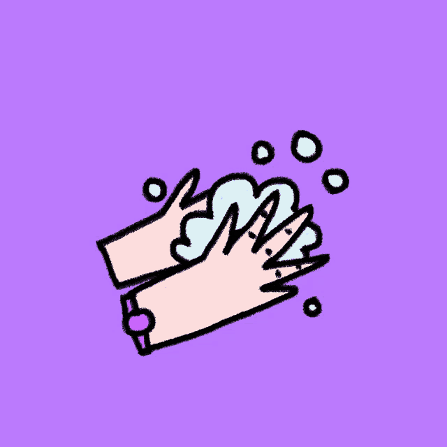 a cartoon illustration of a person washing their hands