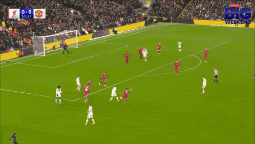 a soccer game is being played with the score 0-0