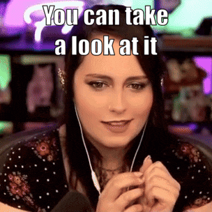 a woman is wearing headphones and a meme says you can take a look at it