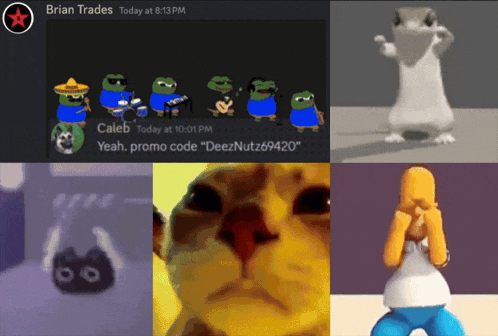a screenshot of brian trades today at 8:13 pm and caleb today at 10:02 pm