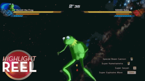Kermit Dragonballz GIF - Kermit Dragonballz Supersaiyan GIFs