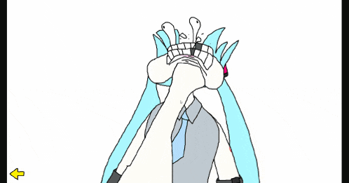 a cartoon drawing of hatsune miku with the number 01 on her arm