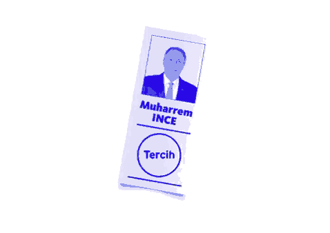 a card with a picture of a man and the name muharrem ince on it