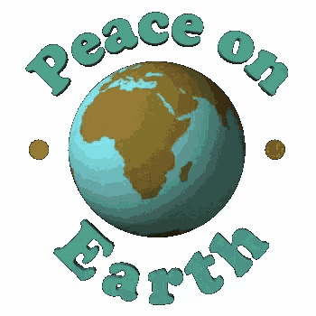 a peace on earth sign with a globe in the middle