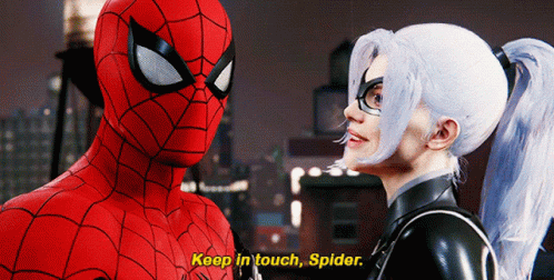 Spider Man Black Cat GIF - Spider Man Black Cat Keep In Touch Spider GIFs