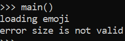 loading emoji error size is not valid is displayed on a black screen