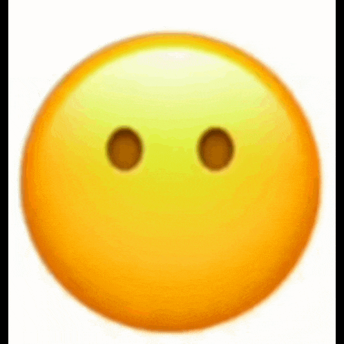 a yellow smiley face with two brown holes in it .