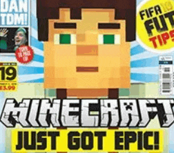 a magazine with a minecraft character on it