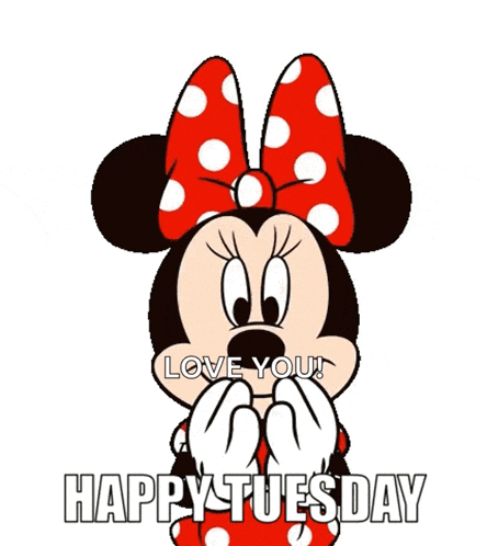 a cartoon of minnie mouse saying " ok love you "