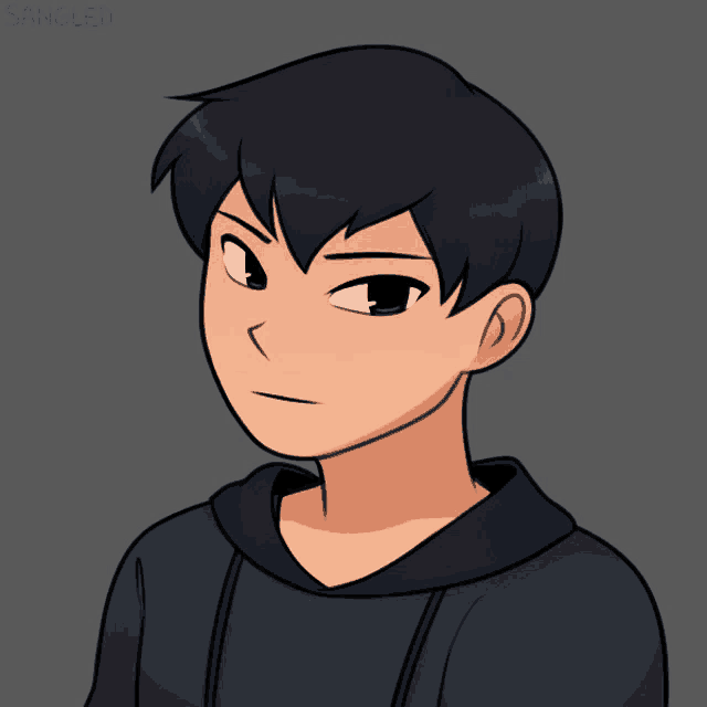 a drawing of a person with the name sangled on the bottom right