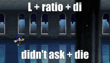 a screenshot of a video game with the words l + ratio + di did n't ask + die
