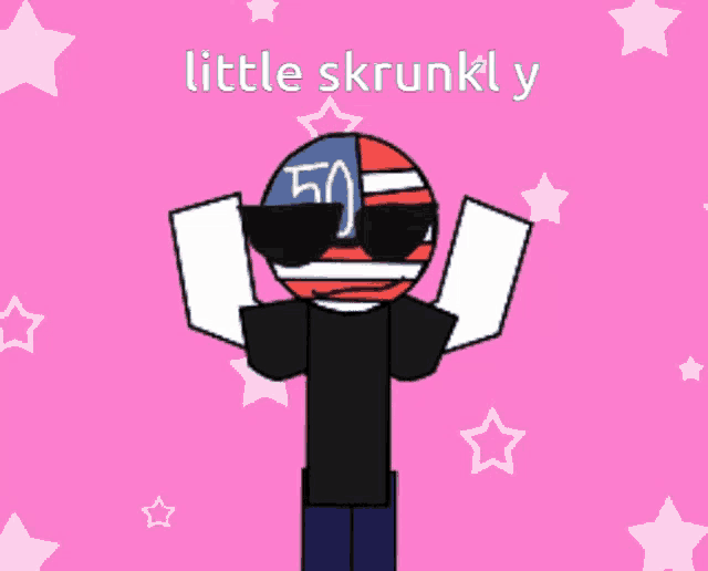 a cartoon character with sunglasses and the number 50 on his face