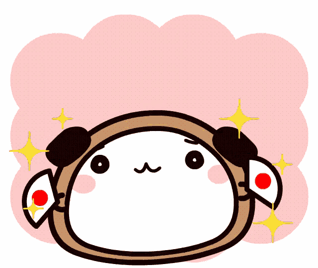 a cartoon drawing of a sheep with a pink cloud in the background