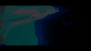 a computer generated image of a glowing gun in the dark
