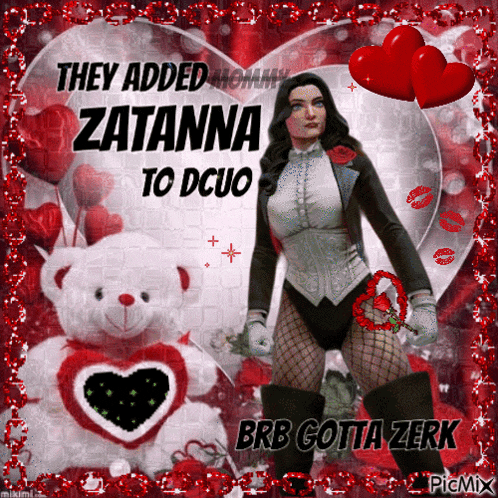 they added zatanna to dcuo by brb gotta zerk with a teddy bear