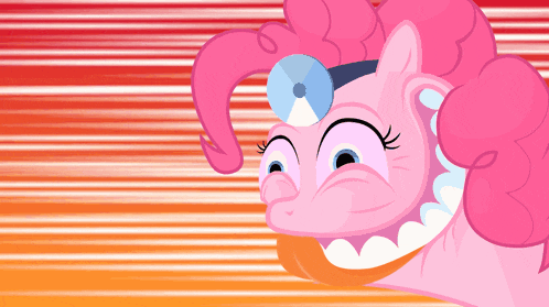 a pink cartoon pony with a stethoscope on her head