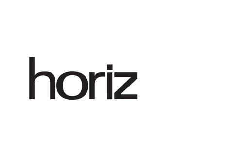 a white background with the word horiz in black letters
